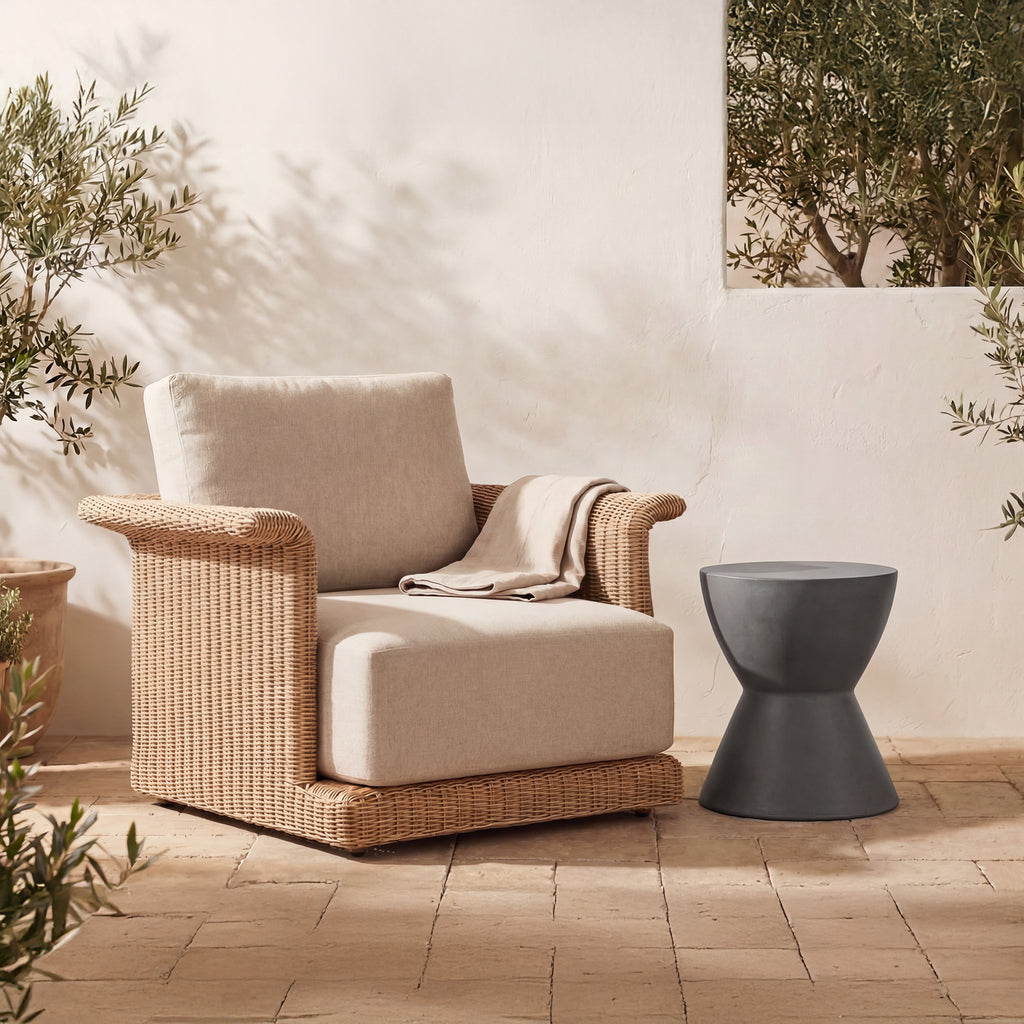 Hourglass Outdoor Stool Grey