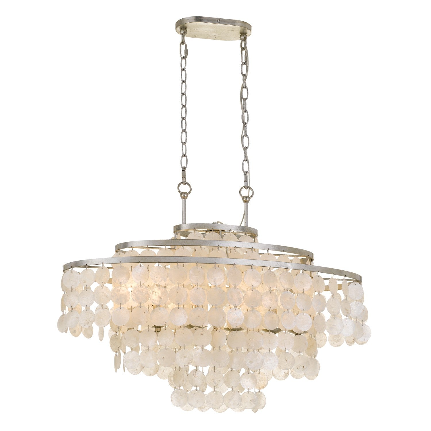 Brielle 30'' Antique Silver Linear Oval Chandelier