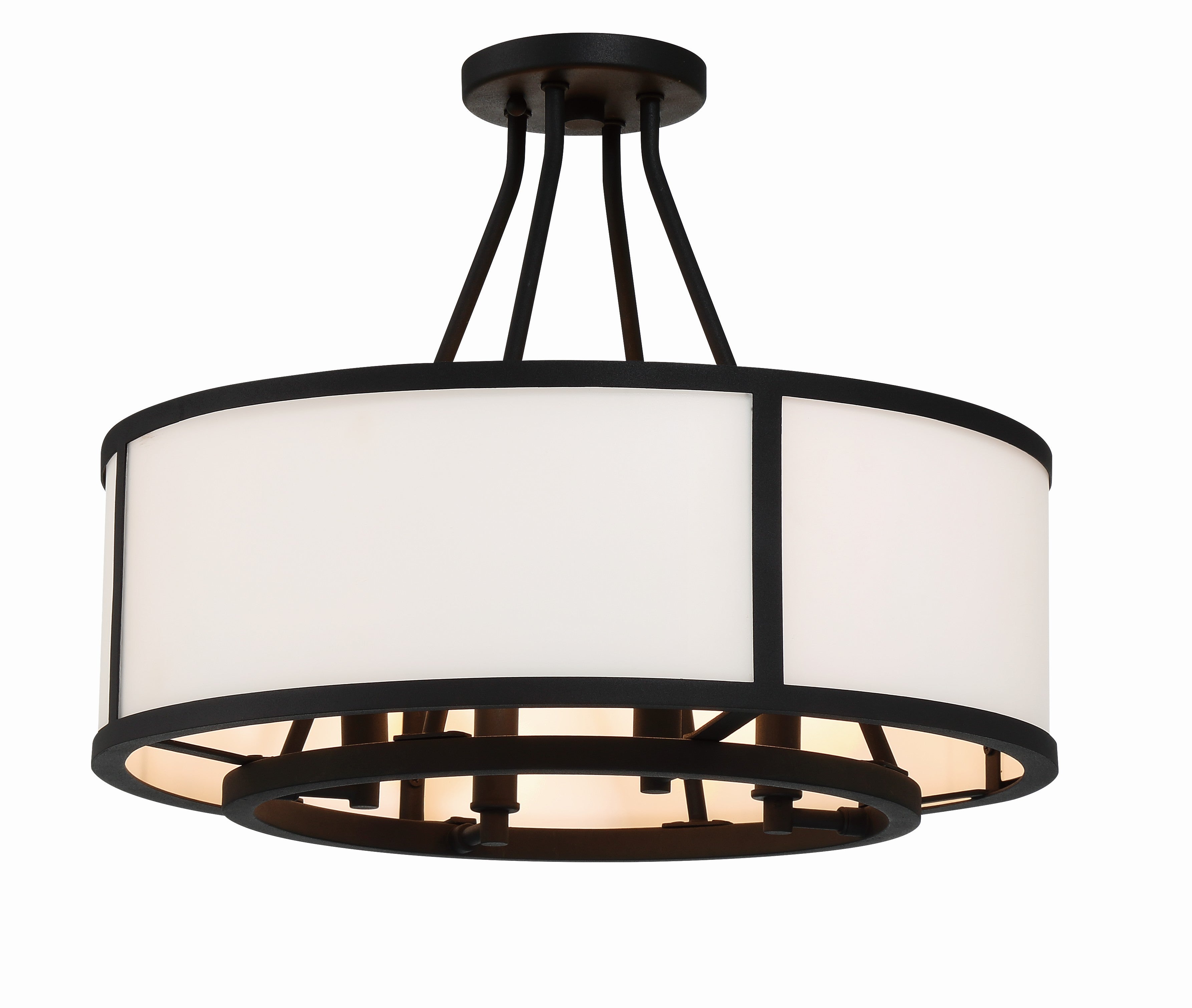 Bryant 18'' Black Forged Semi Flush Mount