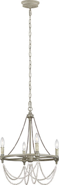 Beverly Small Chandelier French Washed Oak / Distressed White Wood