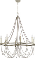 Beverly Large Chandelier French Washed Oak / Distressed White Wood