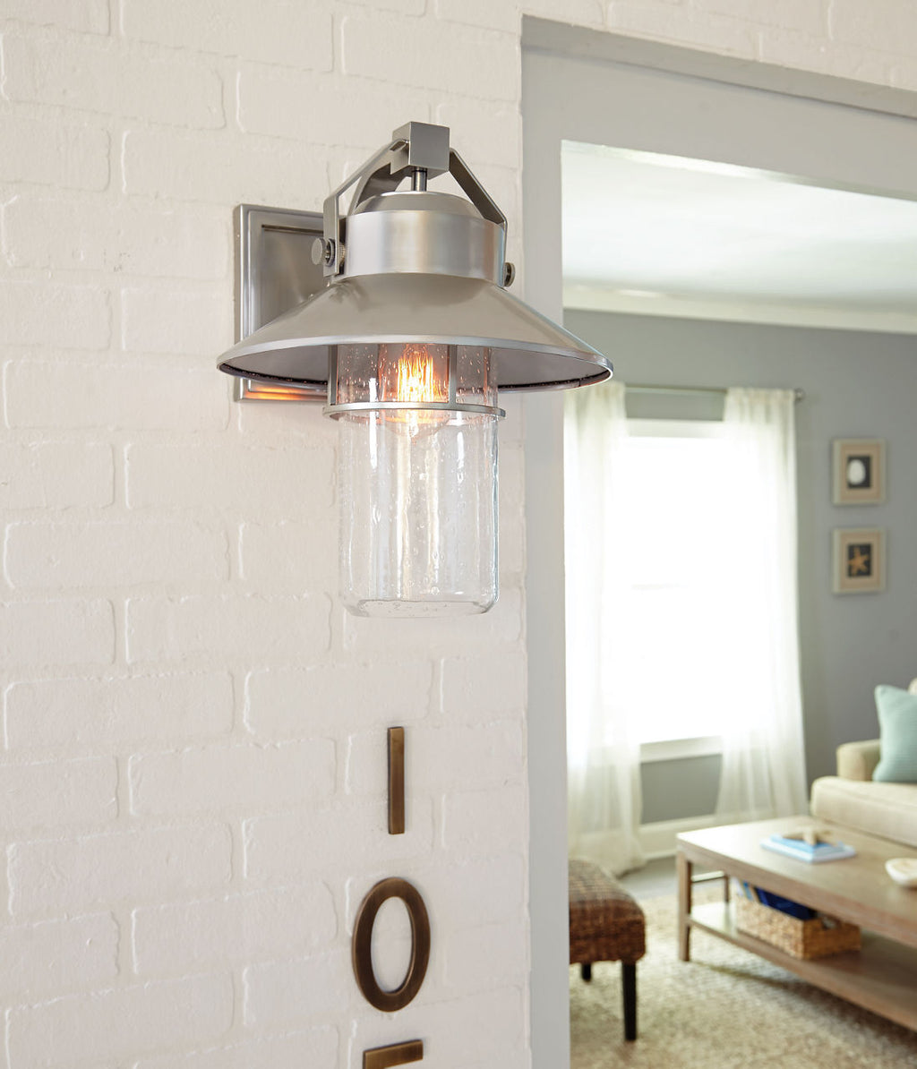 Boynton Medium Lantern Painted Brushed Steel