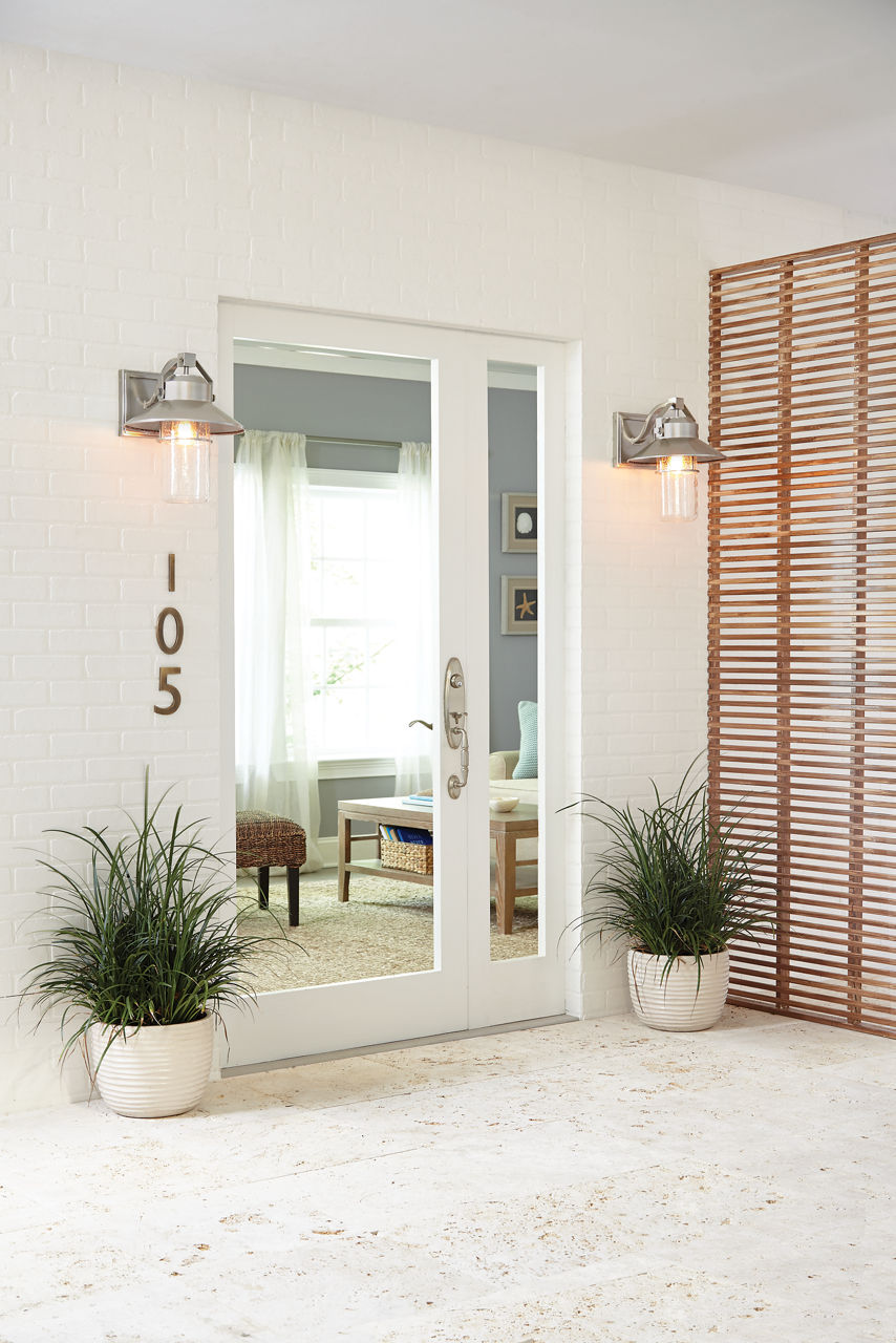 Boynton Medium Lantern Painted Brushed Steel