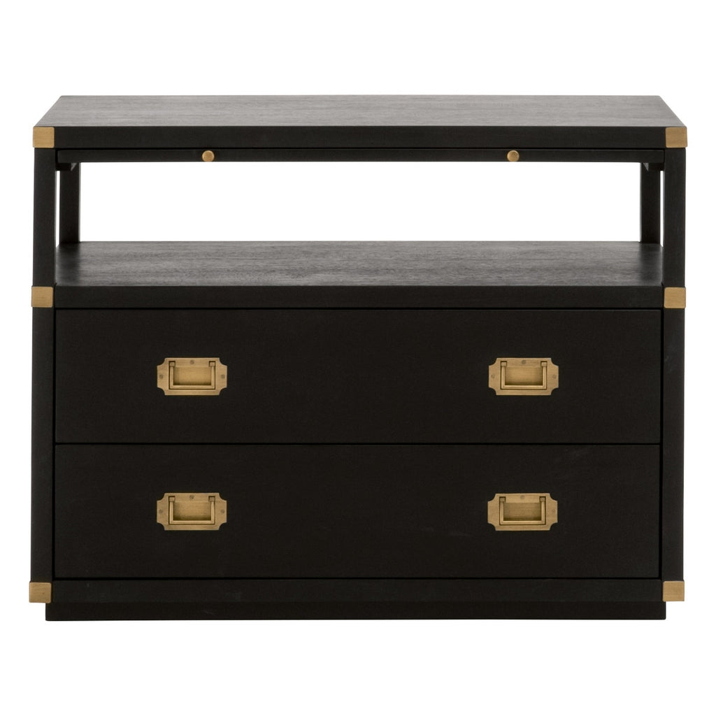 Bradley 2-Drawer Nightstand | Brushed Black