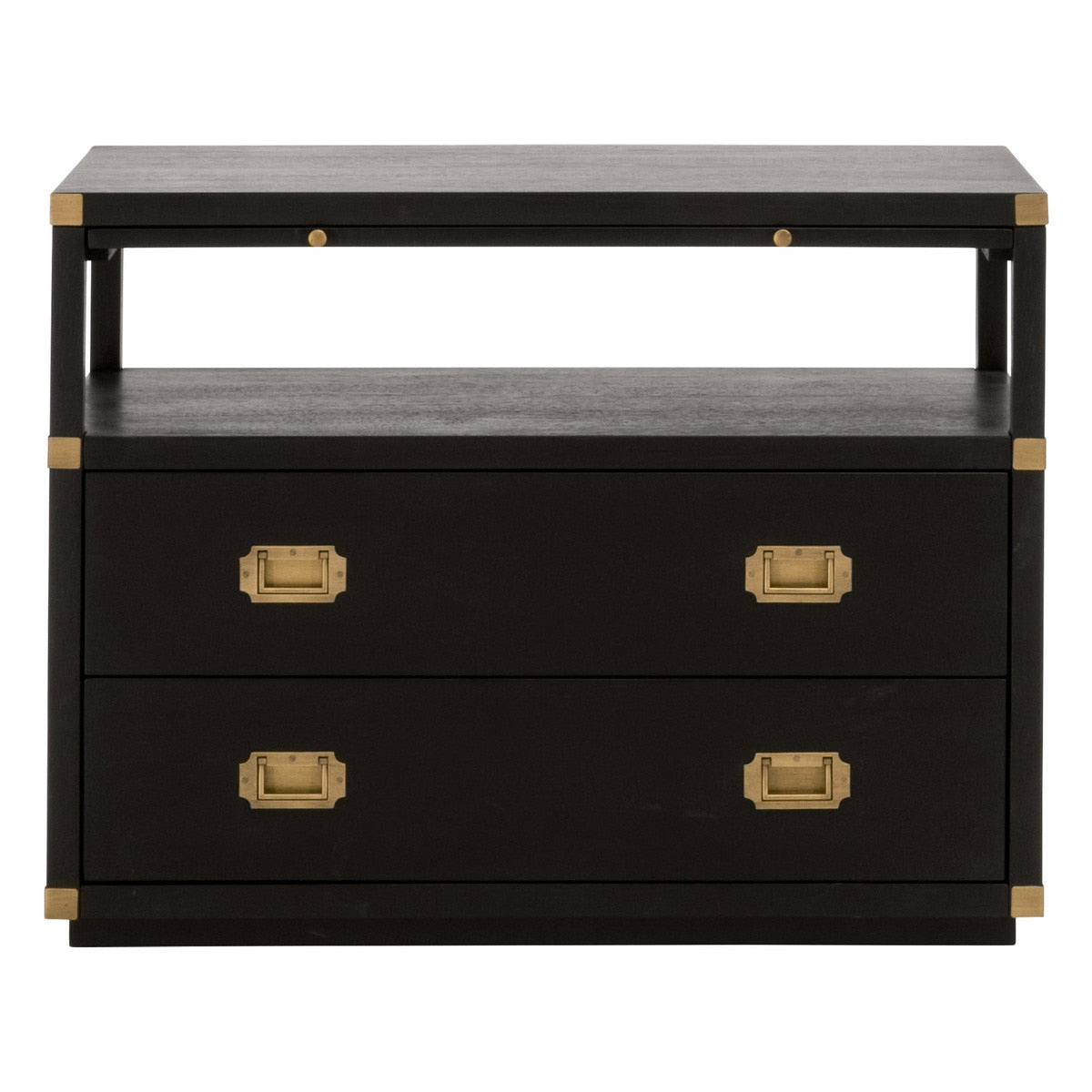 Bradley 2-Drawer Nightstand | Brushed Black