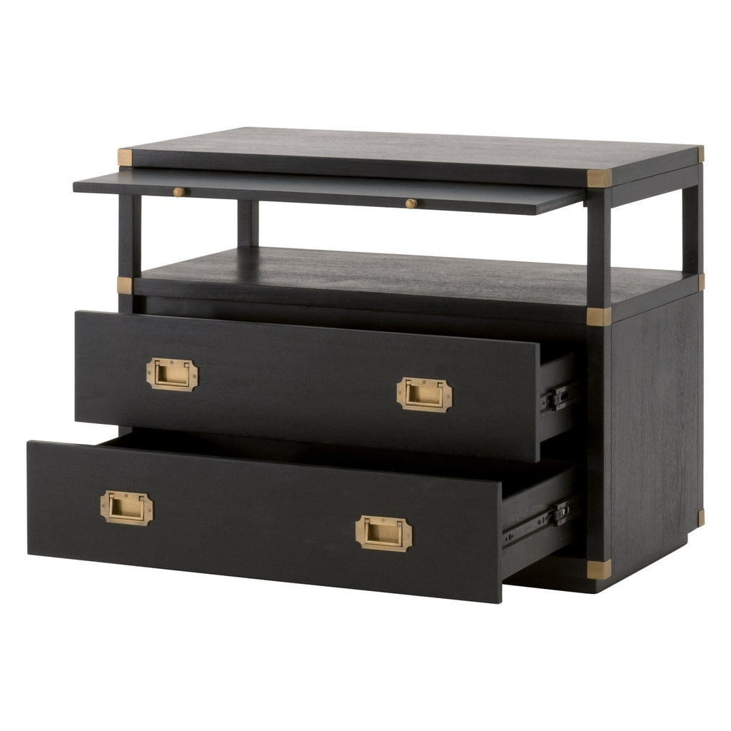 Bradley 2-Drawer Nightstand | Brushed Black
