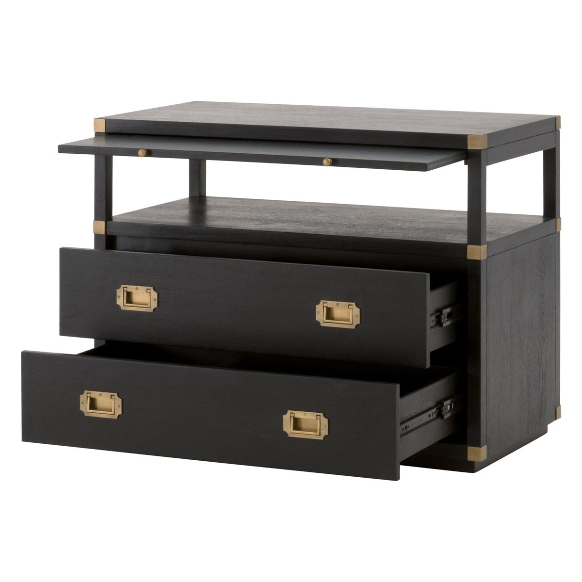 Bradley 2-Drawer Nightstand | Brushed Black