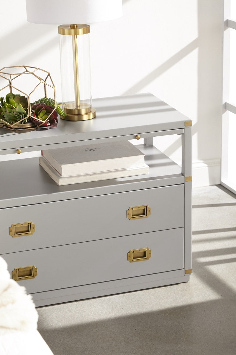 Bradley 2-Drawer Nightstand | Dove Gray