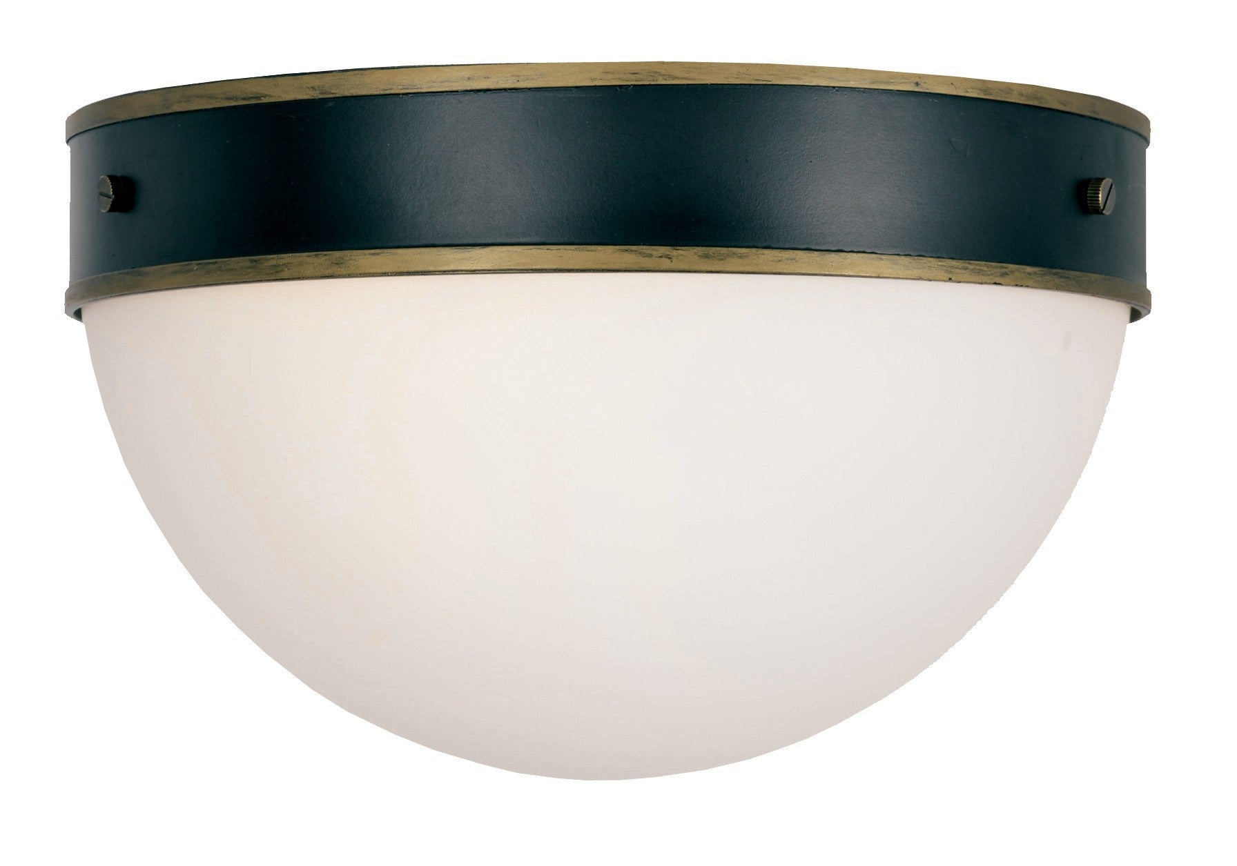 Brian Patrick Flynn Capsule 12'' Matte Black + Textured Gold Outdoor Flush Mount