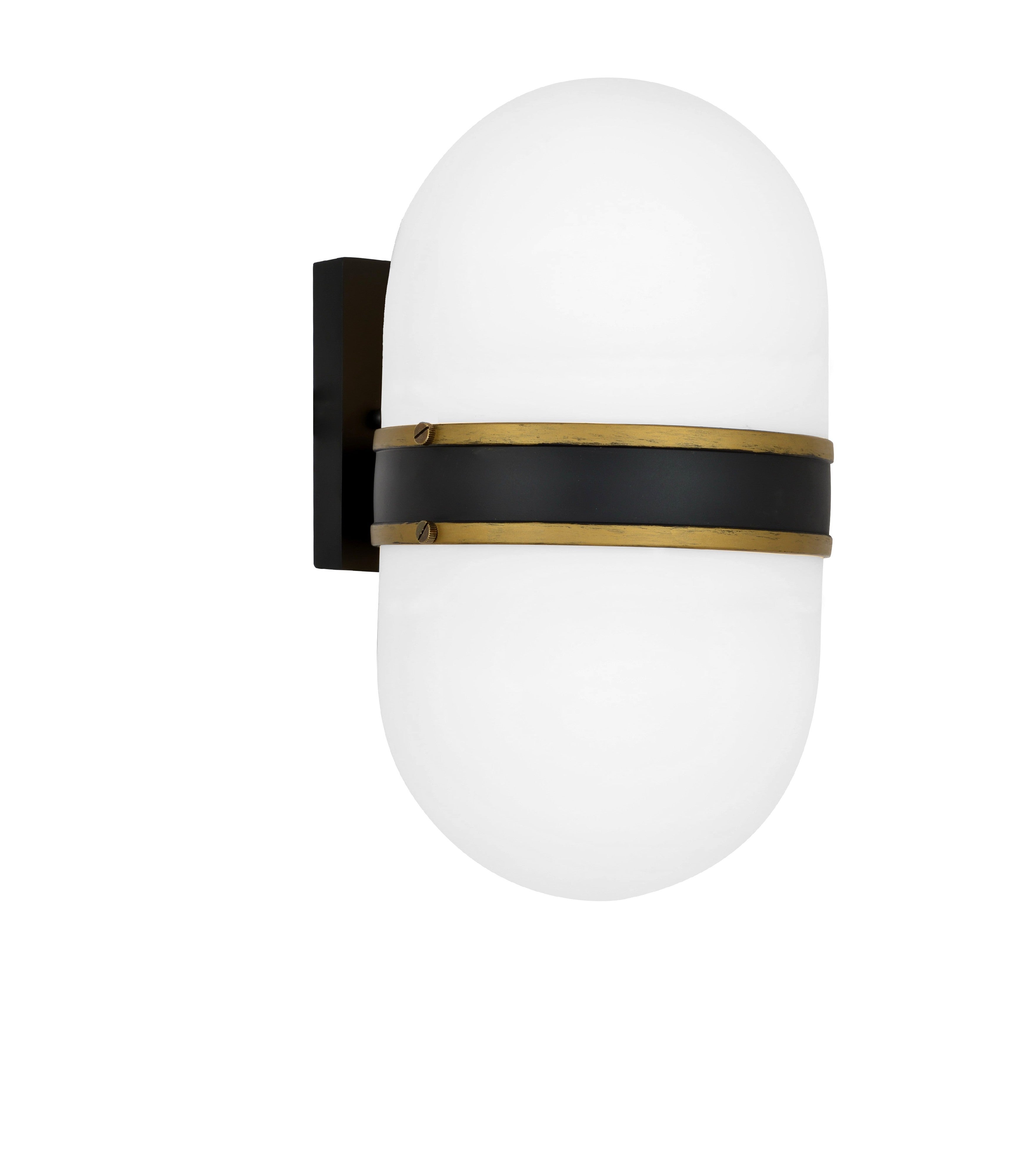 Brian Patrick Flynn Capsule 8'' Matte Black + Textured Gold Outdoor Sconce