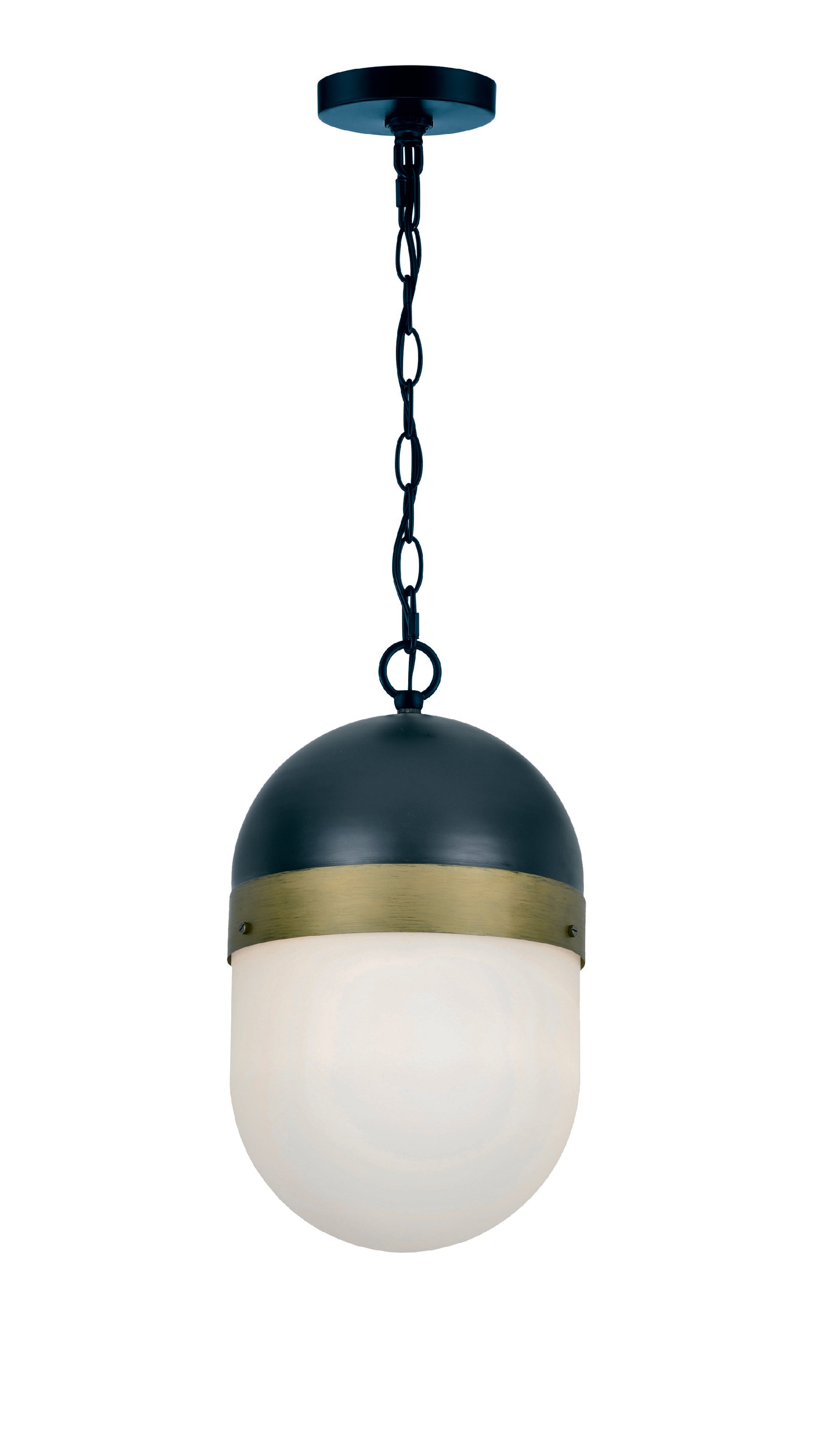 Brian Patrick Flynn Capsule 8'' Matte Black + Textured Gold Outdoor Pendant