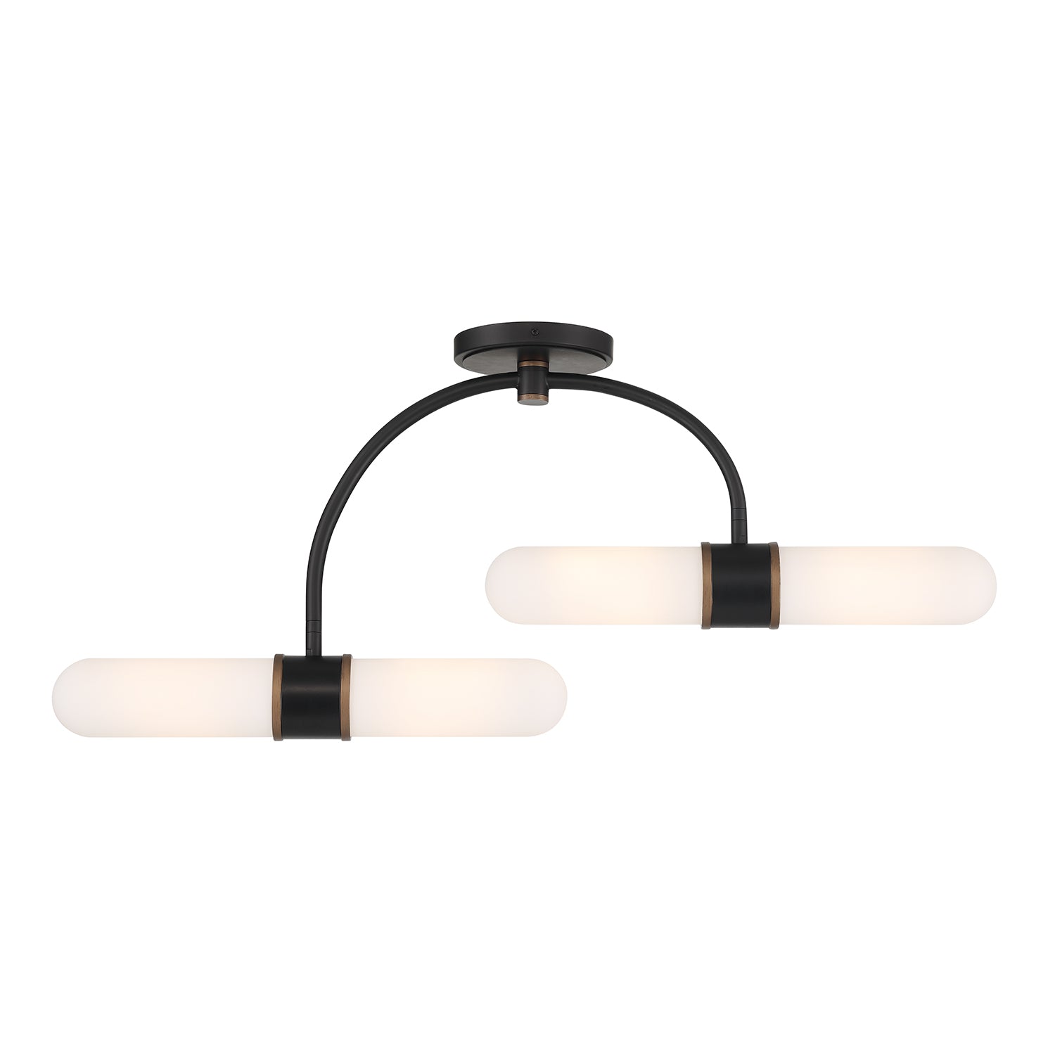 Brian Patrick Flynn Capsule 34.25'' LED Matte Black + Textured Gold Semi Flush Mount