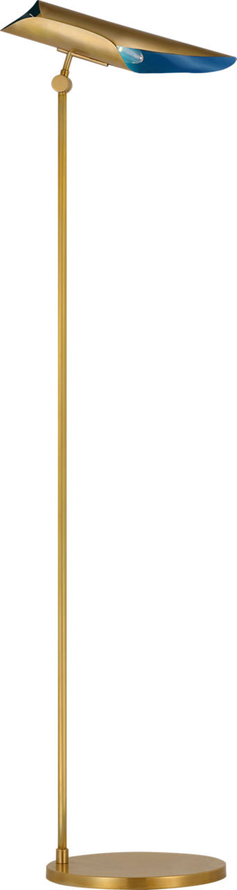 Flore Floor Lamp | Soft Brass and Riviera Blue