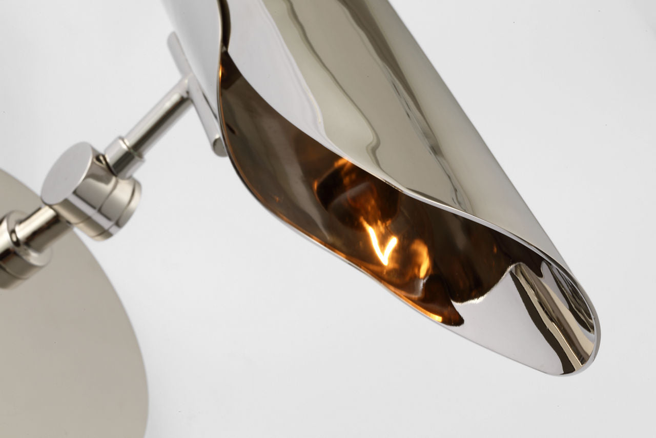 Flore Single Wall Light | Polished Nickel