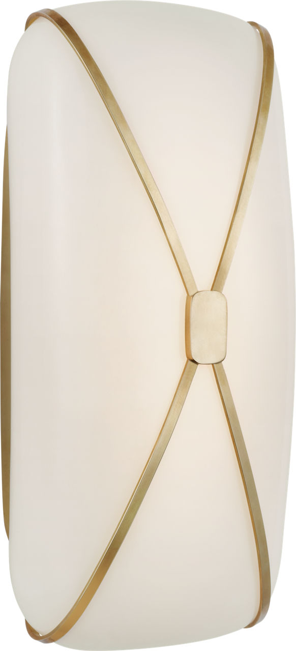 Fondant 13" Linear Bath Sconce | Soft Brass | White Glass