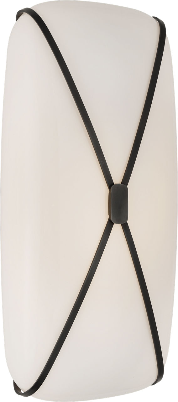 Fondant 18" Linear Bath Sconce | Gun Metal | White Glass