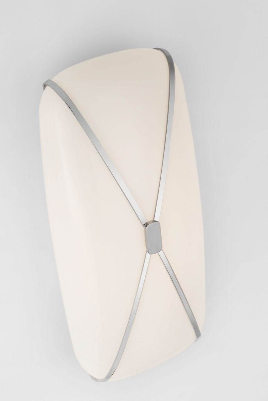 Fondant 18" Linear Bath Sconce | Polished Nickel | White Glass