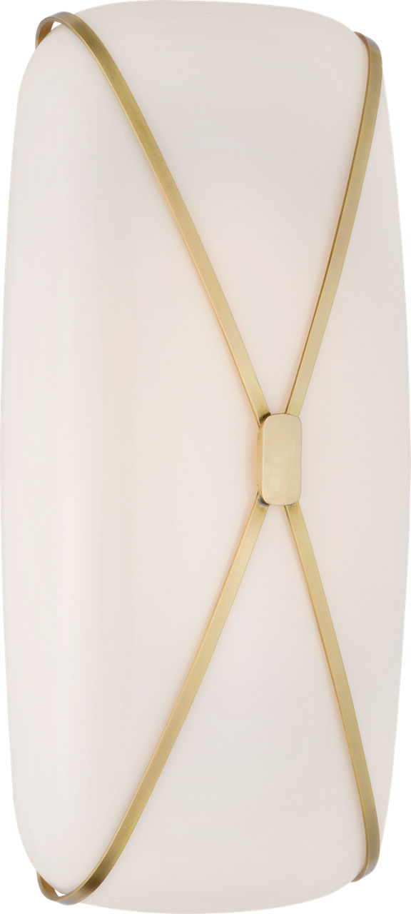Fondant 18" Linear Bath Sconce | Soft Brass | White Glass