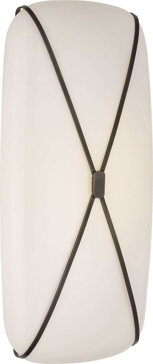 Fondant 24" Linear Bath Sconce | Gun Metal | White Glass
