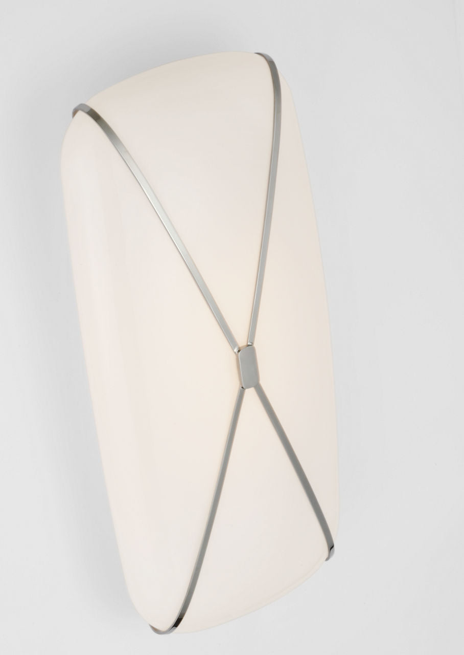 Fondant 24" Linear Bath Sconce | Polished Nickel | White Glass
