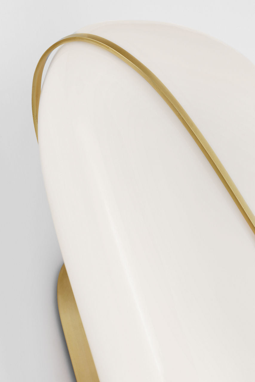 Fondant 24" Linear Bath Sconce | Soft Brass | White Glass