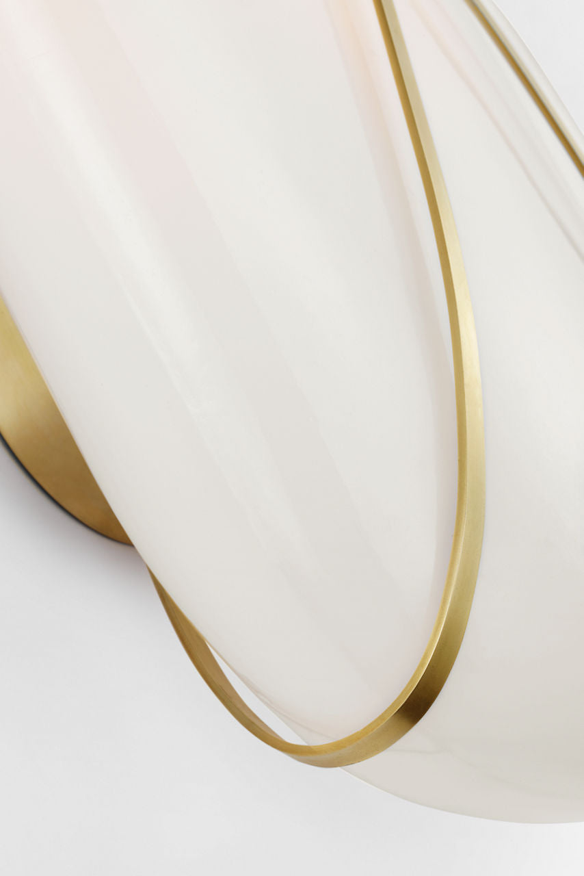 Fondant 24" Linear Bath Sconce | Soft Brass | White Glass