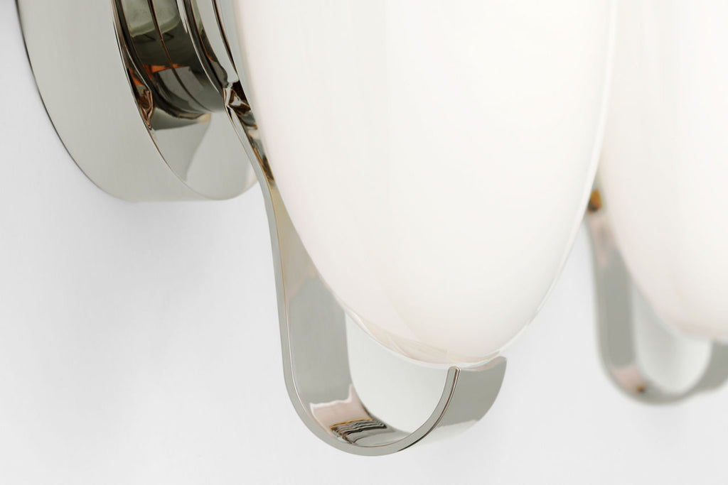 Marisol 28" Bath Bar | Polished Nickel | White Glass