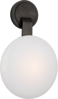 Marisol Medium Single Sconce | Gun Metal | White Glass