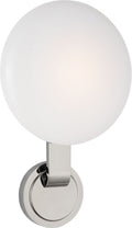 Marisol Medium Single Sconce | Polished Nickel | White Glass