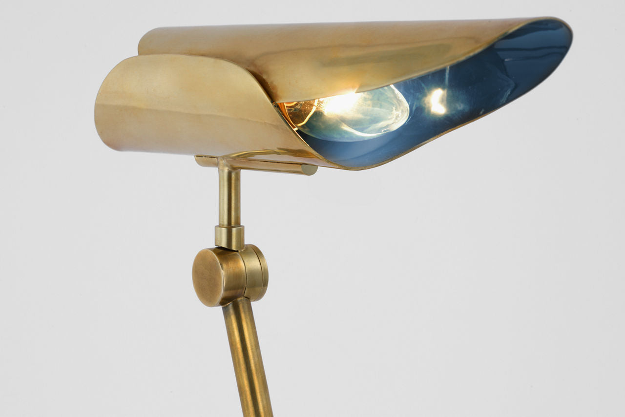 Flore Desk Lamp | Soft Brass and Riviera Blue