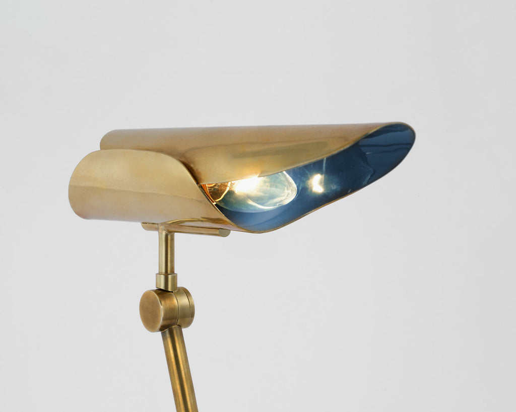 Flore Desk Lamp | Soft Brass and Riviera Blue