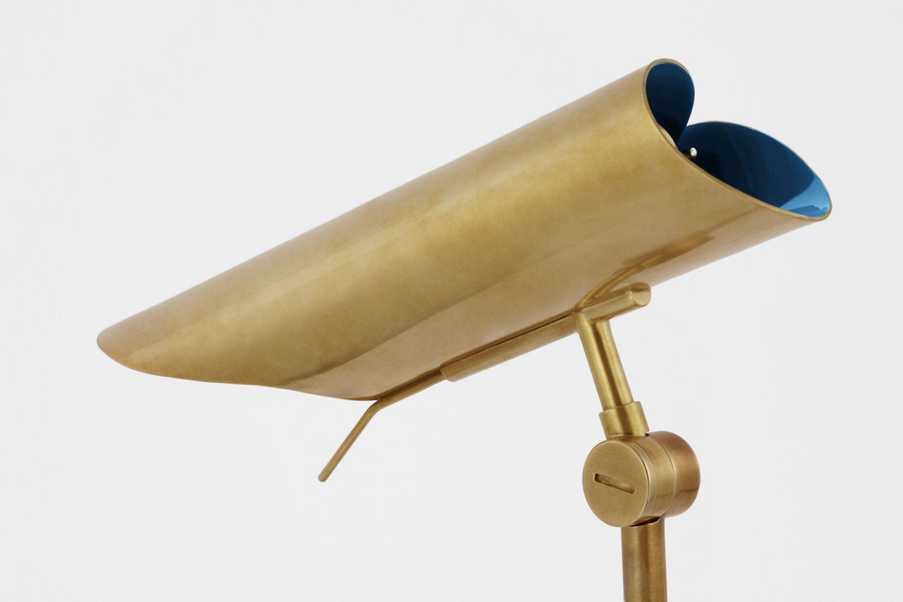 Flore Desk Lamp | Soft Brass and Riviera Blue