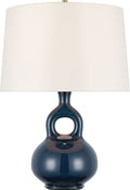 Lamu Large Table Lamp | Mixed Blue Brown | Linen Shade