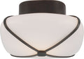 Fondant 8" Flush Mount | Gun Metal | White Glass
