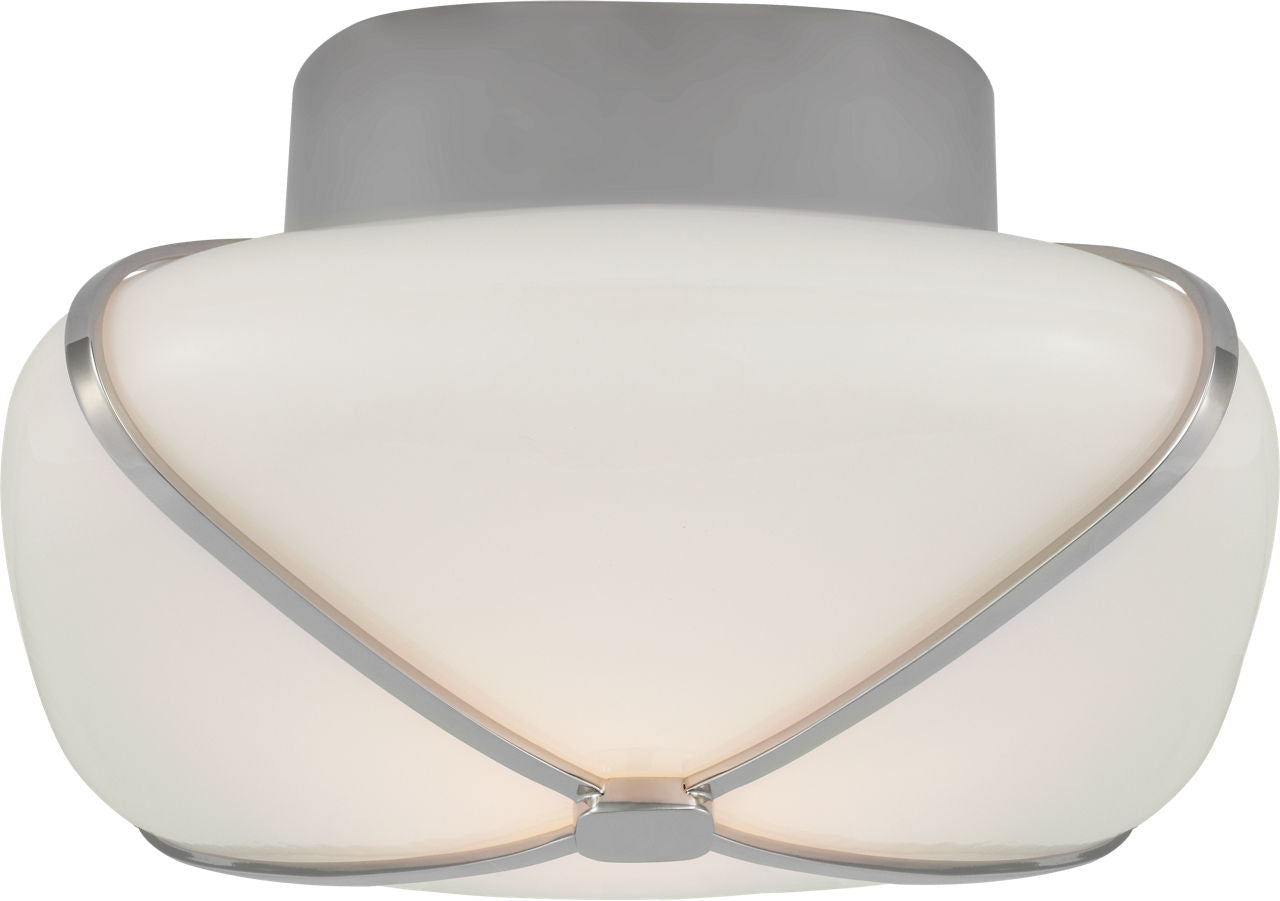 Fondant 8" Flush Mount | Polished Nickel | White Glass