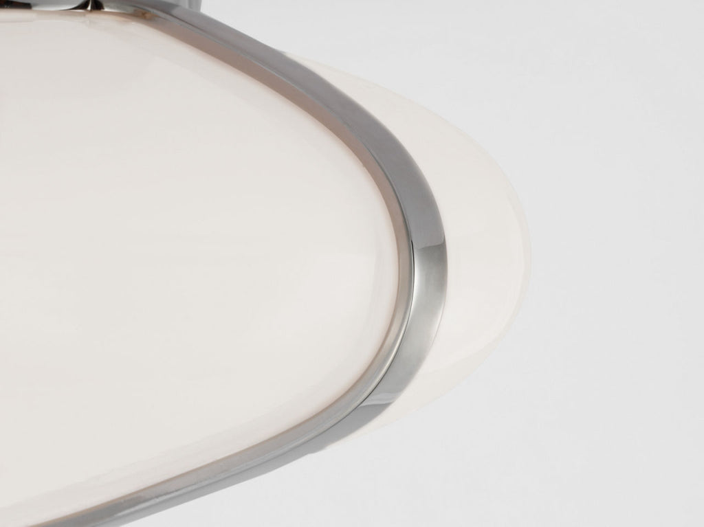 Fondant 8" Flush Mount | Polished Nickel | White Glass