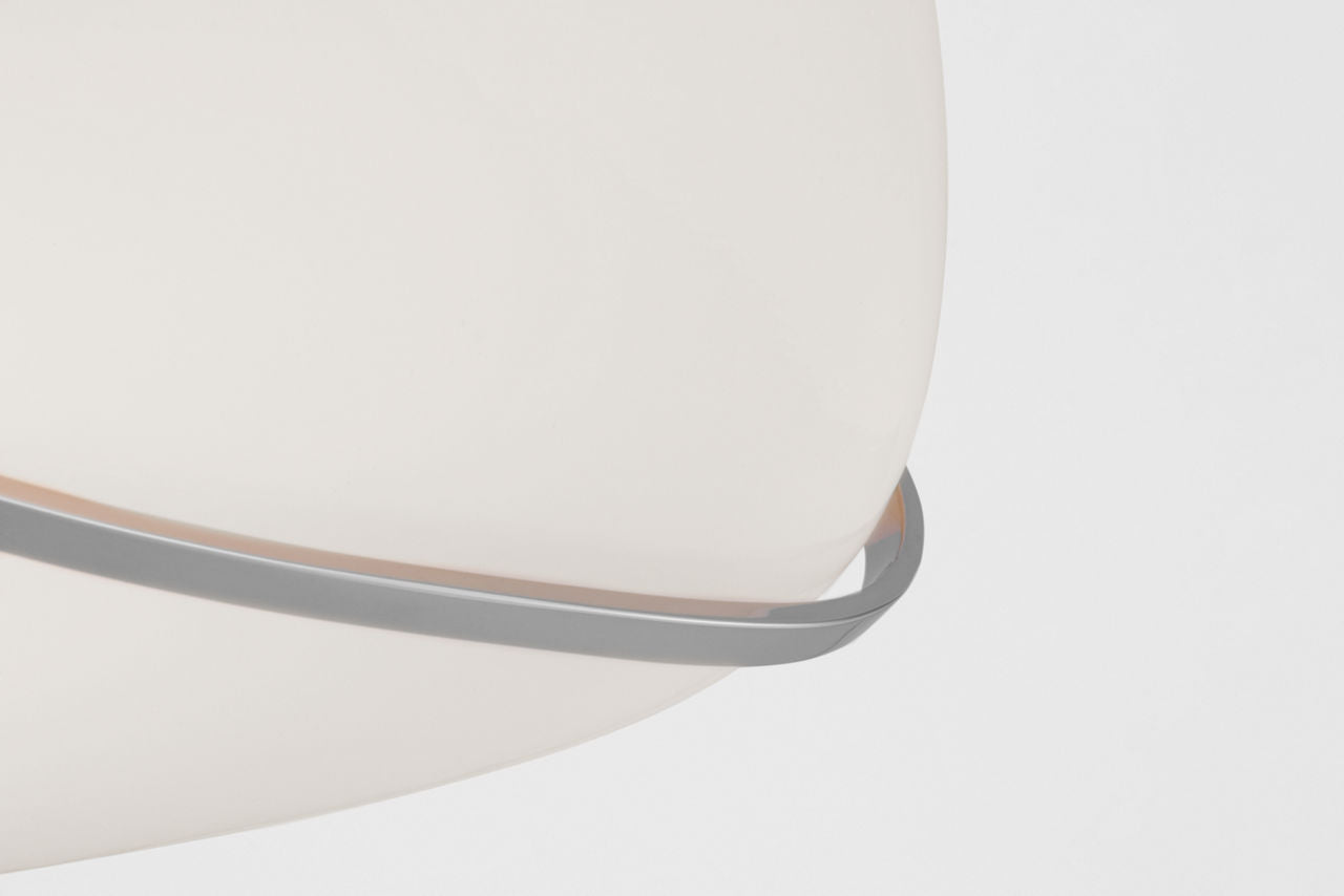Fondant 8" Flush Mount | Polished Nickel | White Glass