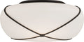 Fondant 14" Flush Mount | Gun Metal | White Glass