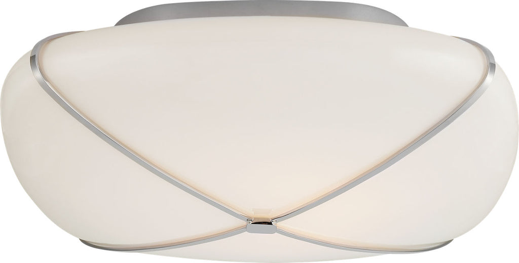 Fondant 14" Flush Mount | Polished Nickel | White Glass
