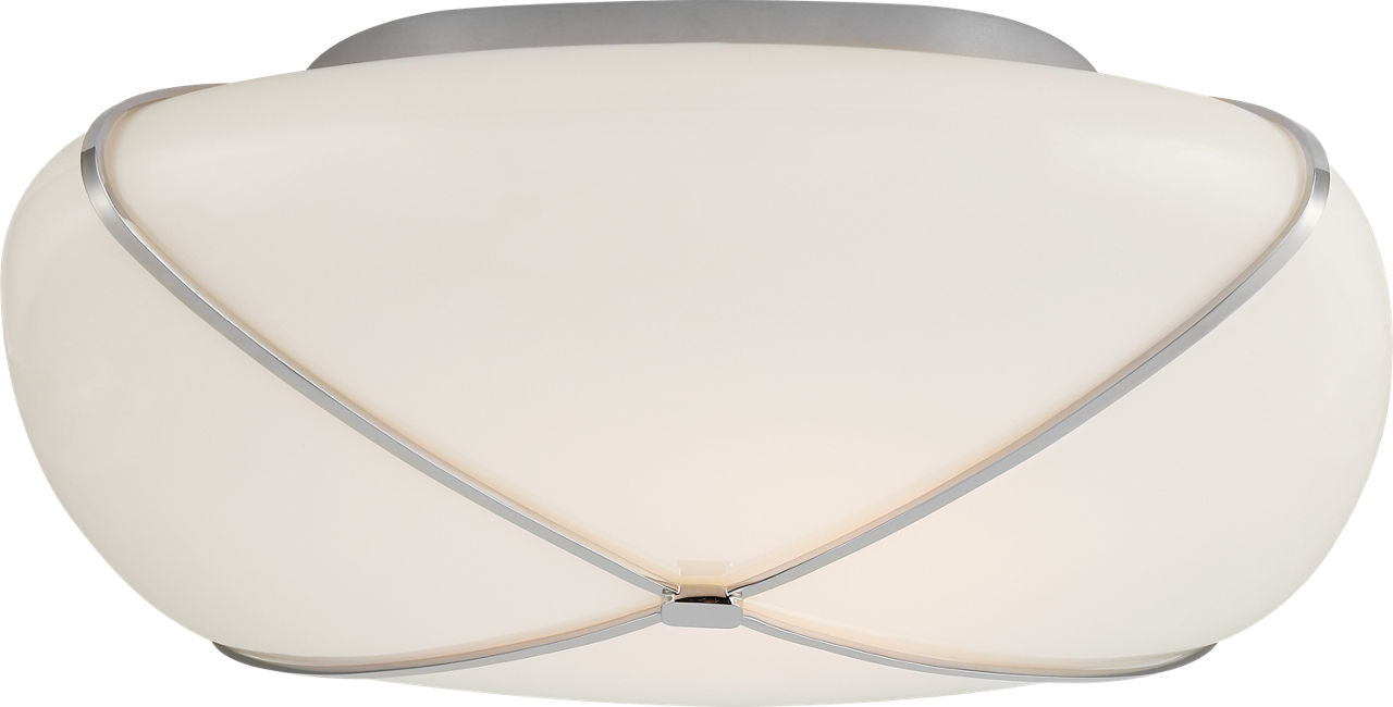 Fondant 14" Flush Mount | Polished Nickel | White Glass