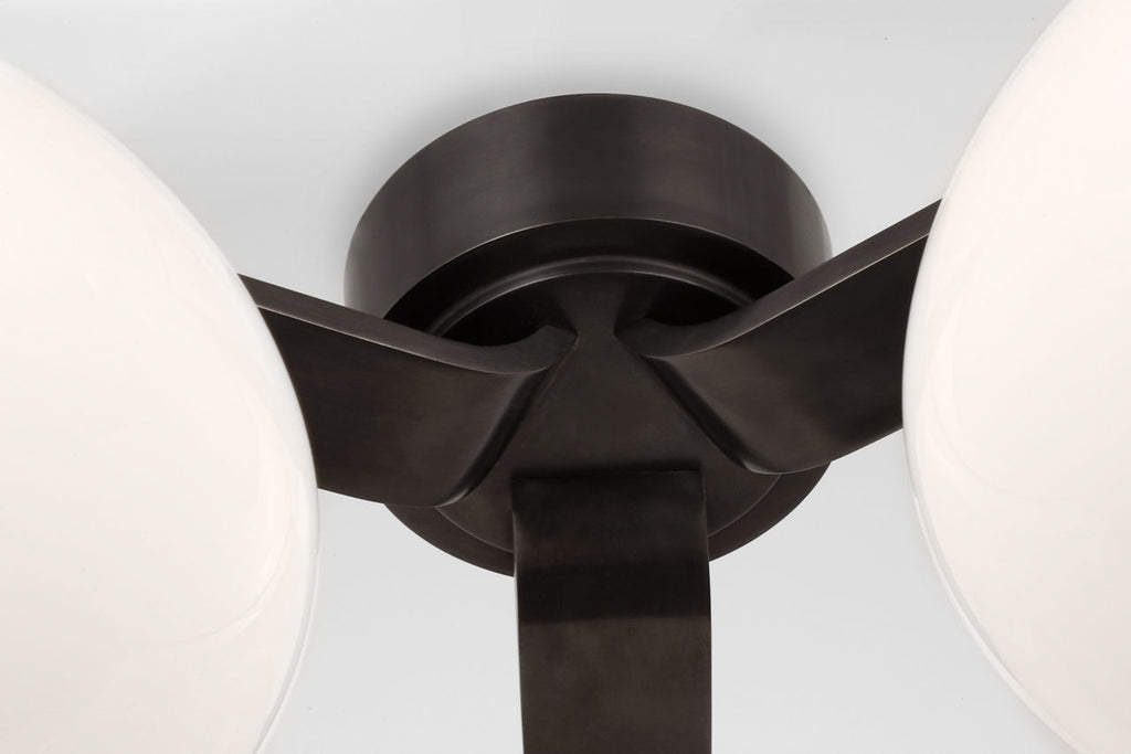 Marisol XL Triple Flush Mount | Gun Metal | White Glass