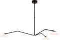 Brindille Extra Large Three Light Chandelier | Gun Metal | White Glass