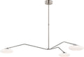 Brindille Extra Large Three Light Chandelier | Polished Nickel | White Glass