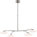 Brindille Large Four Light Chandelier | Polished Nickel | White Glass