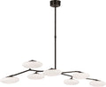 Brindille XL Articulating Linear Chandelier | Gun Metal | White Glass