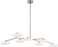 Brindille XL Articulating Linear Chandelier | Polished Nickel | White Glass