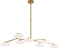 Brindille XL Articulating Linear Chandelier | Soft Brass | White Glass