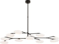 Brindille Extra Large Two Tier Chandelier | Gun Metal | White Glass