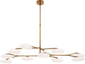 Brindille Extra Large Two Tier Chandelier | Soft Brass | White Glass