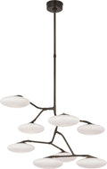 Brindille XL Entry Chandelier | Gun Metal | White Glass